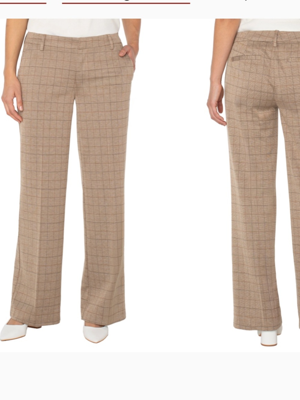 Liverpool los Angeles Daily Look Women’s Khaki Check Kelsey Wide leg Trousers 14